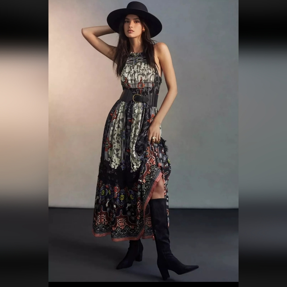 NWT Anthropologie Bhanuni by Jyoti Tiered Sleeveless Maxi Tank Dress 6 $230